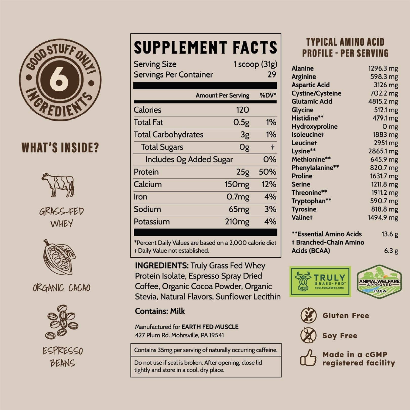 Magic Beans Mocha Grass-Fed Whey Protein