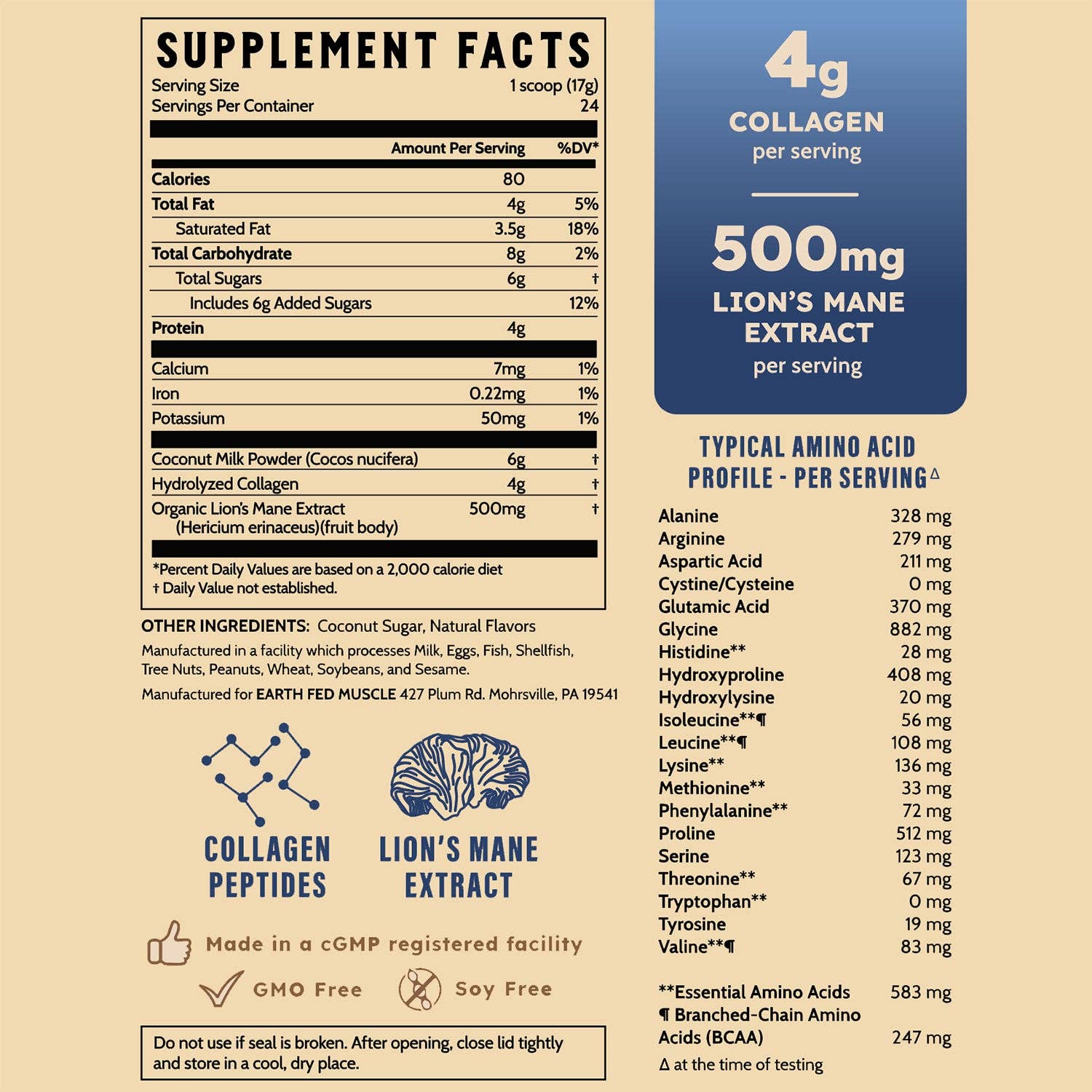 Morning Charge Vanilla Supernutrient Creamer with Lion’s Mane