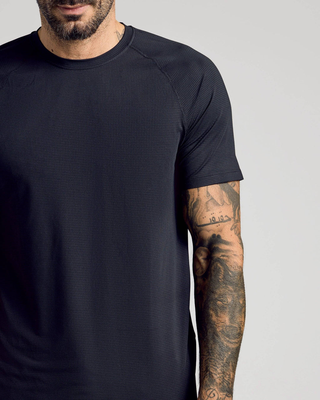 Black Active Mesh Crew