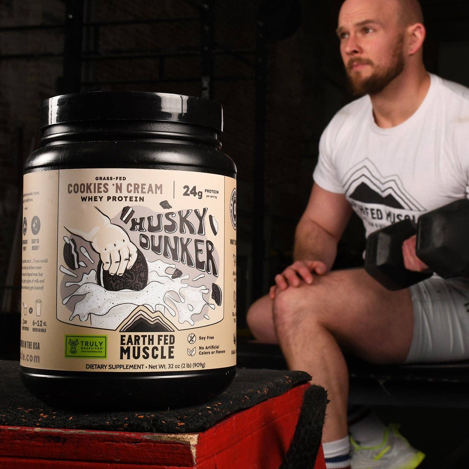 Husky Dunker Cookies 'n Cream Grass-Fed Whey Protein