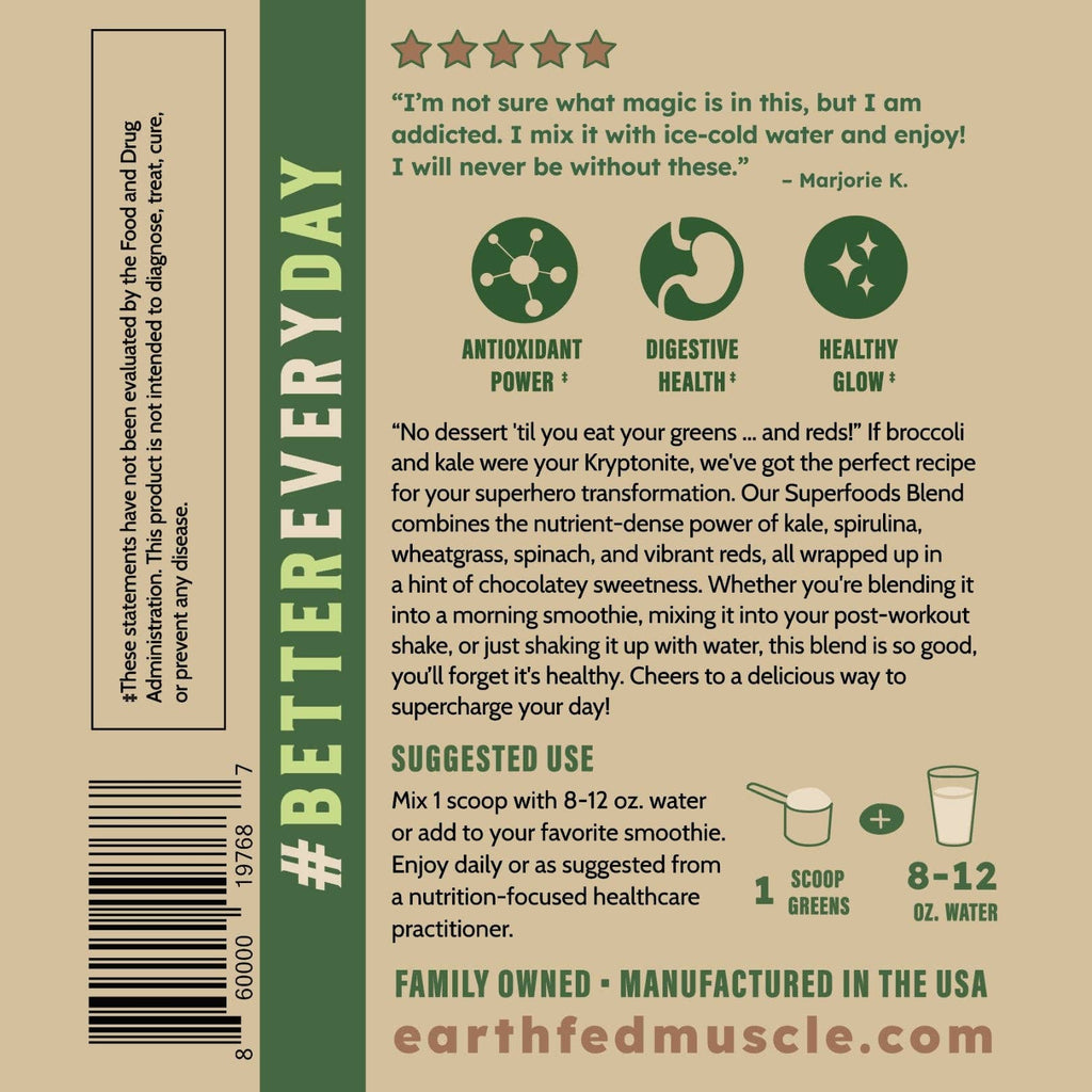 Greens + Reds Superfoods Blend Chocolate (formerly known as The Greens Party)