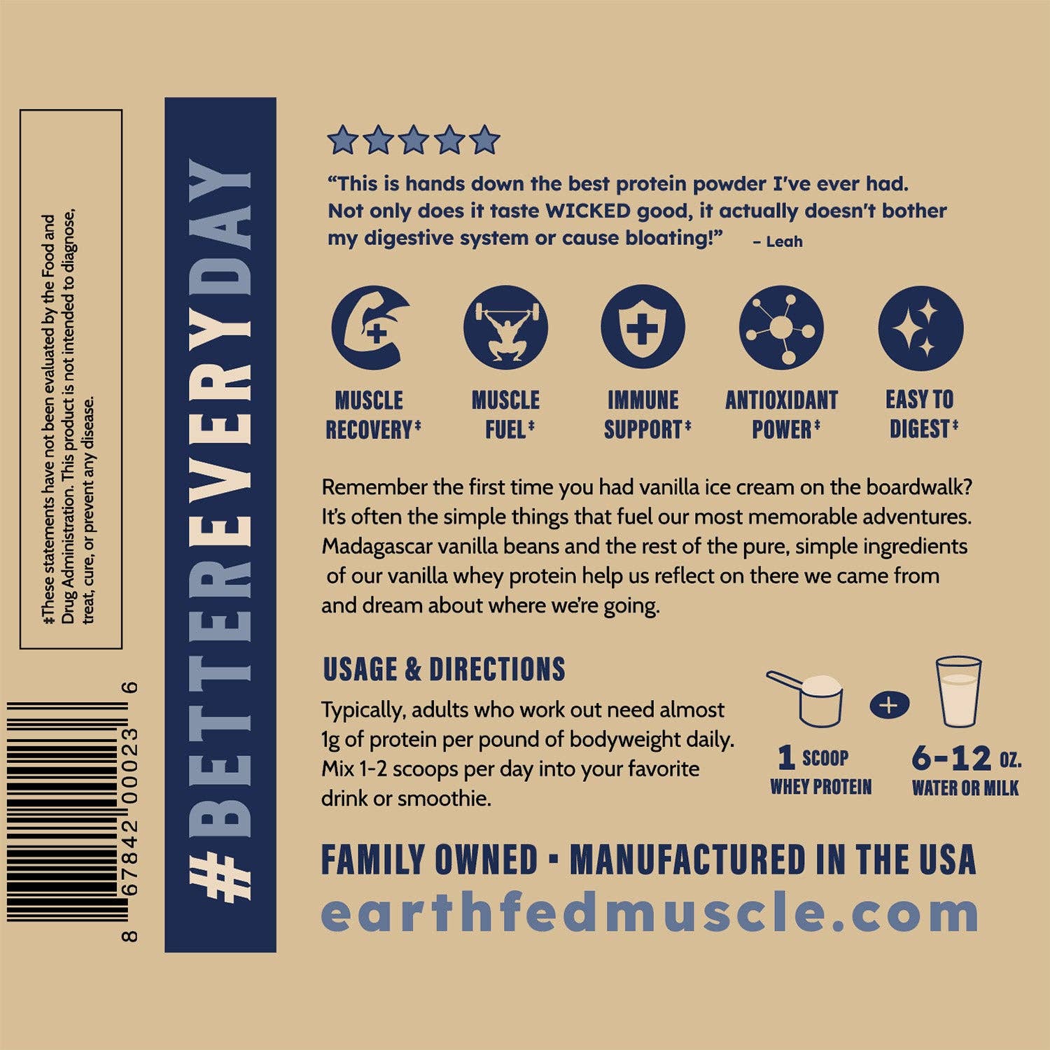 Whey Back Vanilla Grass-Fed Whey Protein