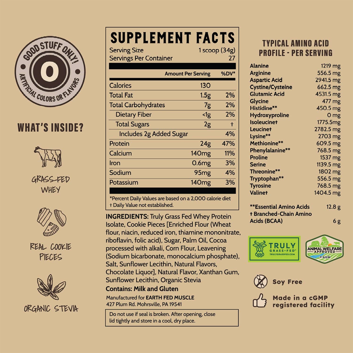 Husky Dunker Cookies 'n Cream Grass-Fed Whey Protein